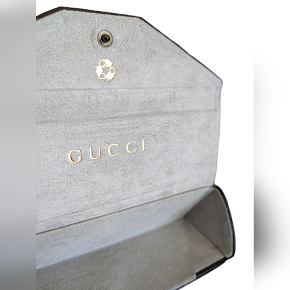 Gucci Trifold Sunglass Eyeglass Case Authentic Logo Embossed Original Gucci Case - Picture 3 of 9